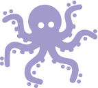 Logo de Sapiencia: un pulpo de color lavanda con tentáculos extendidos sobre fondo transparente.